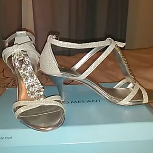 Elegant silver heels.